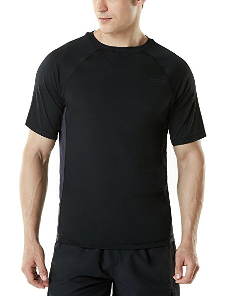 Tesla Men's UPF 50 Swim Wear Swim Tee Rashguard Top MSS01/MSR15