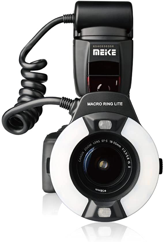 MEKE MK-14EXT-C E-TTL Macro LED Ring Flash with LED AF Assist Lamp for Canon EOS 70D 77D 80D Rebel T7i T6i T6s T6 T5i T5 T4i T3i SL2 and Other EOS Digital DSLR Camera with Standard Hot Shoe Stand