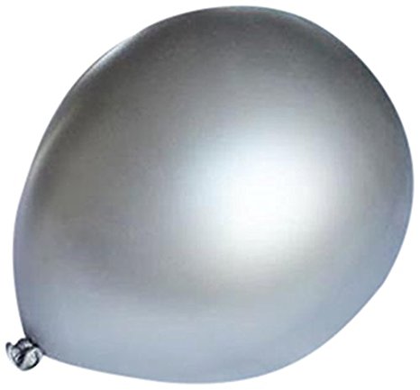 Homeford Premium Latex Balloons Plain Color, 12-Inch, Silver, 12-Pack