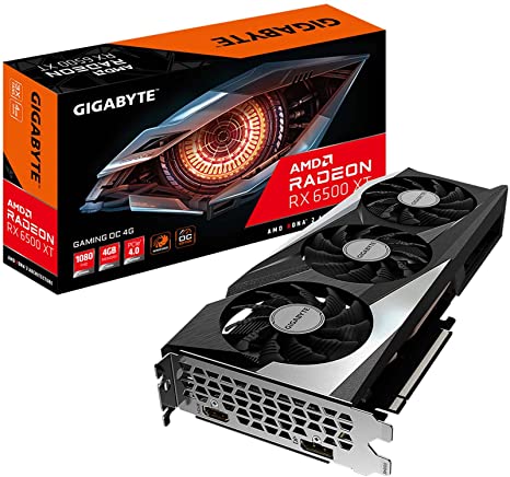 GIGABYTE Radeon RX 6500 XT Gaming OC 4G Graphics Card, WINDFORCE 3X Cooling System, 4GB 64-bit GDDR6, GV-R65XTGAMING OC-4GD Video Card