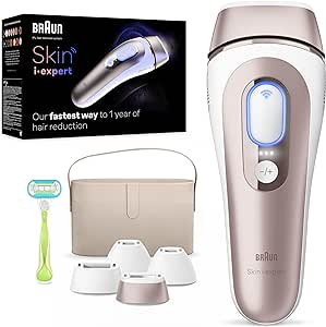 Braun Smart IPL 7 Skin i·expert, Gratis App, Haarentfernungsgerät Damen, sichtbare Haarentfernung, Designed In Germany, 4 Aufsätze, Venus Rasierer, Alternative zu Laser Haarentfernung, PL7387