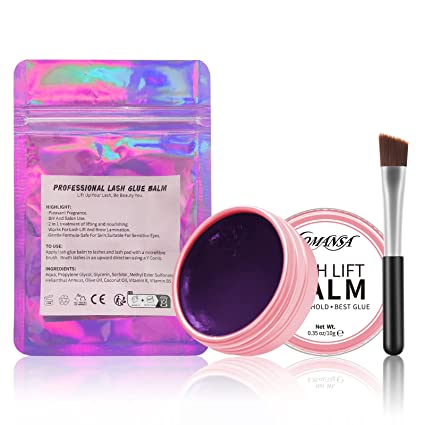 Lomansa Glue for Lash Lift Adhesive, Upgraded Eyelash Lift Glue Balm, Eyelash Perm Glue, Professional Strong Hold with 2 in 1 Treatment of Lifting and Nourishing(Grape)