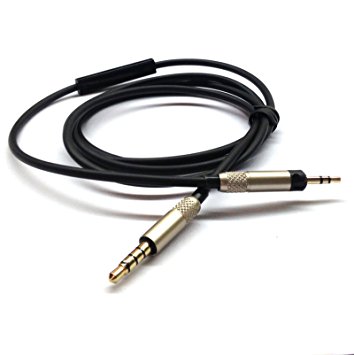 NEOMUSICIA Cable for Audio Technica ATH-M50x / ATH-M40x / ATH-M70x / KRK KNS8400 / KNS6400 headphone, Remote volume control & Mic compatible iphone ipod ipad only