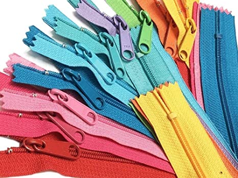 YKK Handbag Zippers #4.5 with Extra-Long Pull - Request Your Own Colors for Your YKK Zipper Assortment - Made in The USA - (25 Zippers) (10" Inches)