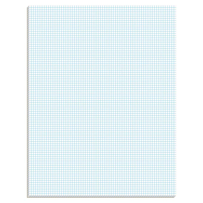 Ampad Quadrille Pad with 8 Squares per Inch, Letter Size, White, 50 Sheets per Pad (22-005)