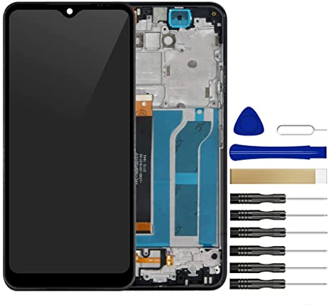 for MetroPCS Metro by T-Mobile LG K51 LMK500MM LM-K500MM LCD Screen Display Assembly Touch Screen Digitizer Panel Glass Replacement Tool (Black with Frame)