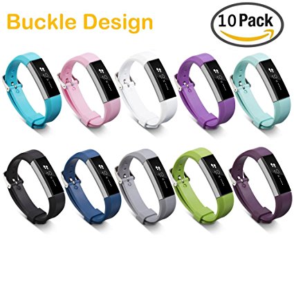 HWHMH Fitbit Alta Band, Watch Buckle Design, Replacement Bands with Chrome Watch Clasp and Fastener Buckle - Fix the Clasp Fall Off Problem (Note: Tracker NOT included)