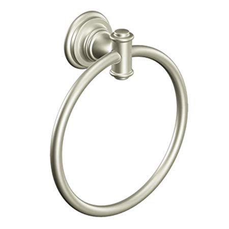 Moen DN9186BN Ellsworth Bathroom Hand Towel Ring, Brushed Nickel