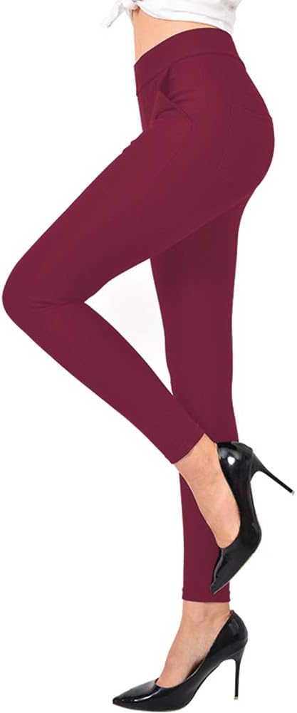 Ginasy Dress Pants for Women Business Casual Stretch Pull On Work Office Dressy Leggings Skinny Trousers with Pockets