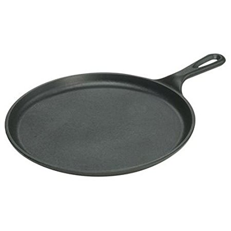 Lodge 26.67 cm / 10.5 inch Pre-Seasoned Cast Iron Round Griddle / Pancake Pan