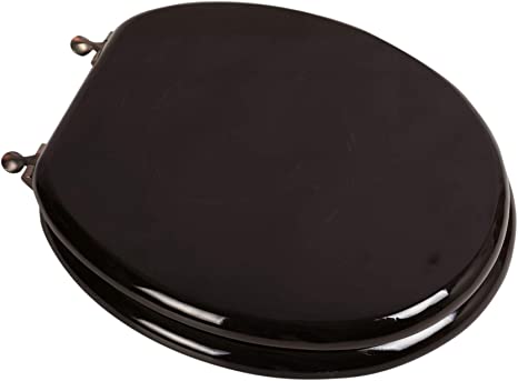Bath Décor 5F1R2-18OB Deluxe Wood Toilet Seat, STAINED DARK BROWN/OIL RUBBED BRONZE
