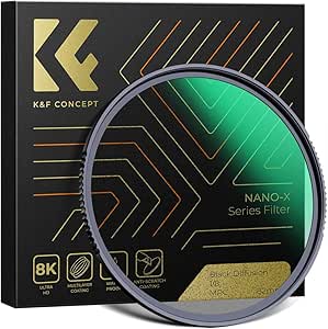 K&F Concept 82mm Black-Mist 1/8 Diffusion Effects Filter Nano-X, Double Side Multi-Coated Black Cine Diffusion Effect Filter Waterproof/Scratch Resistant for Camera Lens (Nano-X Series)