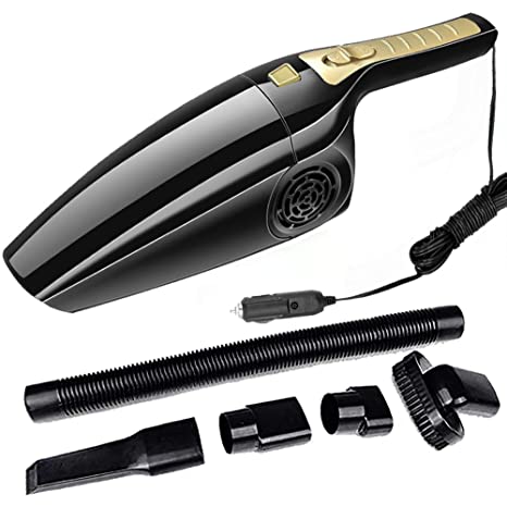 Dirt Devil Car Vacuum Cleaner - Portable & Corded High Power for Car Cleaning Car Accessories, DC 12V, 120W Caes Solid Color (Black Gold)