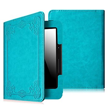 Fintie Folio Case for Kindle Voyage - Premium PU Leather Book Style Case Cover with Auto Sleep/Wake (will only fit Amazon Kindle Voyage 2014), Vintage Winter Ice