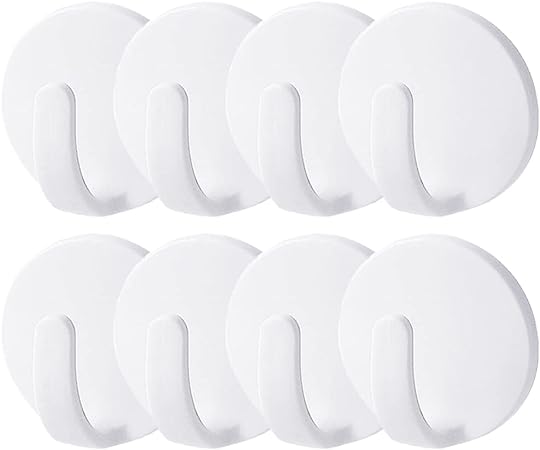 DOITOOL 8 Pcs Magnetic Hooks Fridge Magnetic Hooks Wreath Hanger Coat Towel Rack Wall Mount Hook for Locker Kitchen Bedroom Garage White