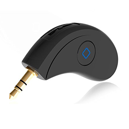 Car Bluetooth Receiver,VRunow Portable Mini CSR 4.0 Hands-free Car Kit A2DP Built-in Microphone Wireless Audio Adapter 3.5mm Stereo Output for Home Audio Music Streaming Sound System.