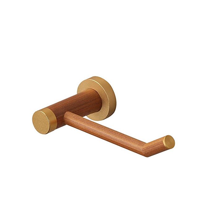 MUMENG Wooden Toilet Roll Paper Holder,Waterproof,No Rust,Wall Mounted Toilet Tissue Holder