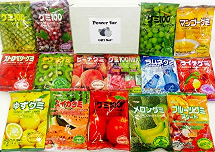 Kasugai Gummy Party Pack 15x3.59oz (15 Bags At least 12 Flavors), Lychee, Mango, Peach, Strawberry, Grape, Kiwi, Melon, Pinapple, Apple, Watermelon, Lemon, Ramune, and More!