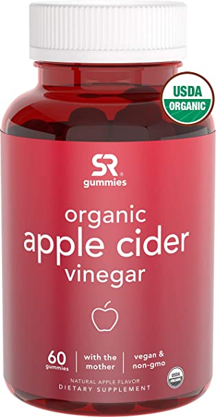 New! Organic Apple Cider Vinegar Gummies with The Mother | The First USDA Organic ACV Available | Non-GMO Verified, Vegan Certified (60 Yummy Gummies)