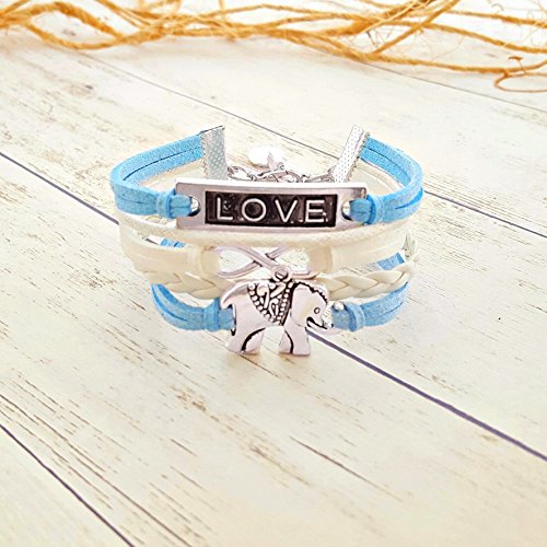 Love, Elephant, Infinity Charm Bracelet