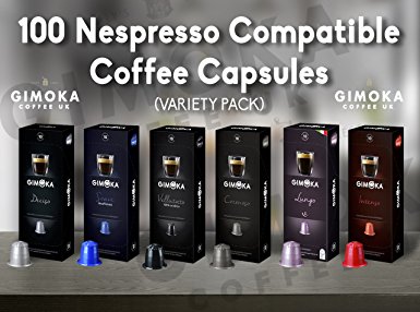 100 Nespresso Compatible Coffee Capsules - Gimoka Coffee (VARIETY PACK)