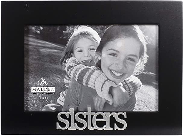 Malden International Designs Sisters Expressions Picture Frame, 4x6, Black