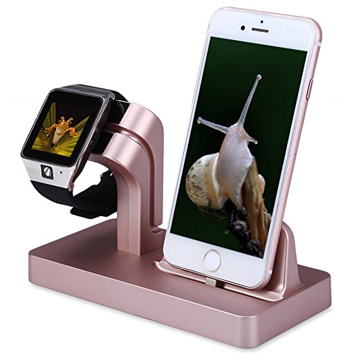 Apple Watch Charger Stand Dock, FACEVER Stand Holder & Charging Docking Station For Apple iWatch, iPhone, iPod -Rose gold
