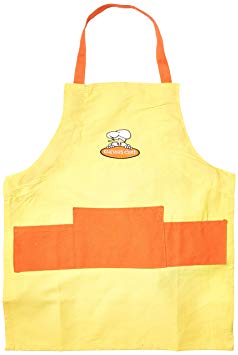 Curious Chef Child Chef Apron, Yellow and Orange