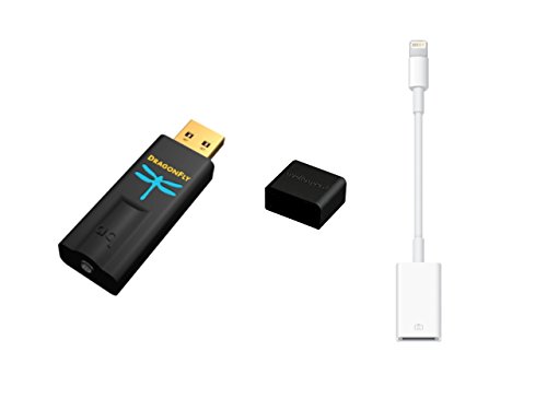 Apple Bundle AudioQuest DragonFly Black v1.5 USB Digital-to-Analog Converter and Apple Lightning to USB Camera Adapter
