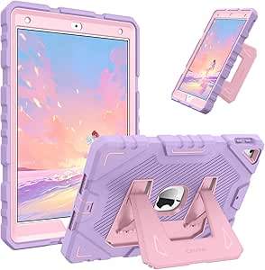 Fintie Case for iPad 9th Generation (2021) / 8th Generation (2020) / 7th Gen (2019) 10.2 Inch, Fully-Body Rugged Heavy Duty Shockproof Protective Case with Built-in Stand for Kids, Purple