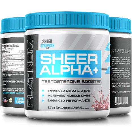 SHEER ALPHA + Platinum Testosterone Booster For Enhanced Male Performance, Libido, & Drive - Proven Ingredients - Clinically Dosed - 30-Day Cycle - Made in the USA - 100% Satisfaction Guaranteed