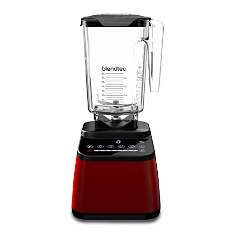 Blendtec Designer Series Blender - WildSide  Jar (90 oz) - Professional-Grade Power - Self-Cleaning - 6 Pre-programmed Cycles - 8-Speeds - Sleek and Slim - Red