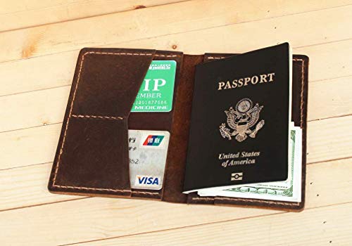 Handmade High Quality Leather Passport Wallet Passport Holder for Men and Women