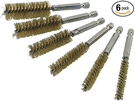 Innovative Products of America 8081 6 Piece Brass Bore Brush Set, 8, 10, 12, 15, 17, and 19 mm