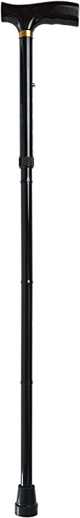 Drive Medical Designer Folding Cane with T Handle, Black, 1 Count