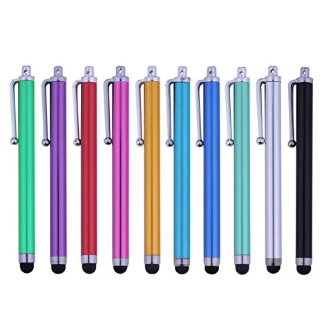 Evermarket Stylus Touch Screen Pen for iPad 2/3 3rd 4th iPad Air Pro iPhone 7 6s 6 Plus 4 4S 5 5S 5C SE iPod Touch (Pack of 10 - Style 2)