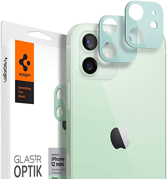 Spigen Camera Lens Screen Protector [Glas.tR Optik] designed for iPhone 12 mini (2020) - Green [2 Pack]