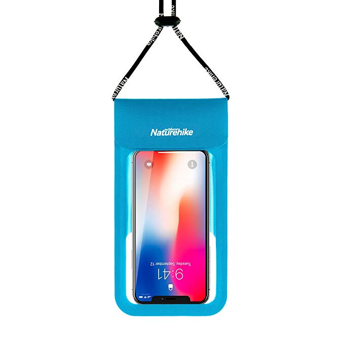 Naturehike Waterproof Case, Universal IPX8 Waterproof Phone Pouch Underwater Phone Case Bag for iPhone X/8/8P/7/7P, Samsung Galaxy S9/S9P/S8/S8P/Note 8, Google Pixel/LG/HTC up to 6.0" (Blue)