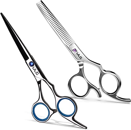 Hair Cutting Scissors Thinning Teeth Shears Set ULG Professional Barber Hairdressing Texturizing Salon Razor Edge Scissor Japanese Stainless Steel 6.5 inch