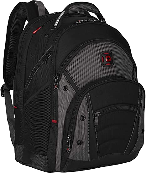 Wenger Synergy Padded Stabilizing Laptop Bag with Pass-Thru, Black/Grey, 16-inch
