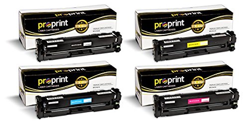ProPrint 4-Pack Compatible HP 410A (CF410A CF411A CF412A CF413A) Toner Cartridge Set for LaserJet M452dn M452dw M452nw M477fdw M477fnw with LIFETIME WARRANTY - (1 Black 1 Cyan 1 Magenta 1 Yellow)