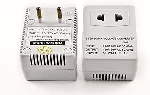 Simran SM-250R Step Down Voltage Converter 50 Watts for International Travel to 220 Volt Countries with Fuse Protection,White