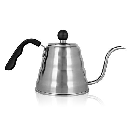 DECEN Pour Over Coffee & Tea Pouring Kettle Premium Stainless Steel 1.2L Drip Pot Stovetop Whistling Kettle