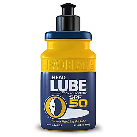 HeadBlade HeadLube Matte SPF 50 Men's Hydrating Moisturizing Lotion and Protective Sunscreen, 5oz