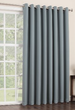 Sun Zero Easton Extra Wide Blackout Patio Curtain Panel 100 x 84 Inch Solid Mineral