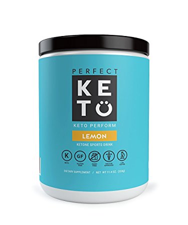 Perfect Keto Perform Pre-Workout for Ketosis | with BHB, MCT, BCAA, Creatine, L-Citrulline, Beta-Alanine, and Green Tea | Lemon Flavor