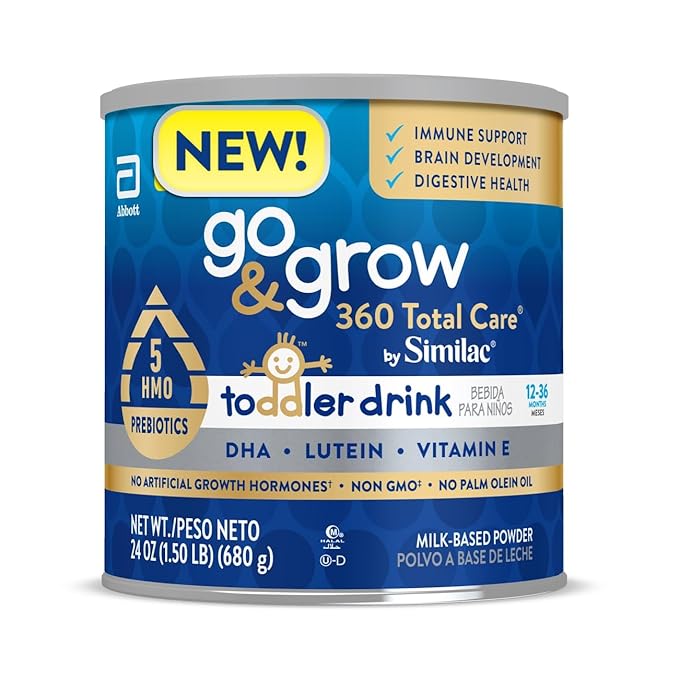 Similac Go & Grow 360 Total Care by Similac Toddler Nutritional Drink With 5 HMOs,Powder,24-oz Can