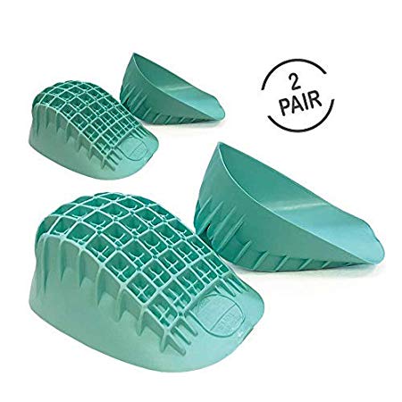 Tuli’s Heavy Duty Heel Cups (2-Pairs), Green - Pro Heel Cup Shock Absorption and Cushion Inserts for Plantar Fasciitis, Sever's Disease and Heel Pain Relief, Small