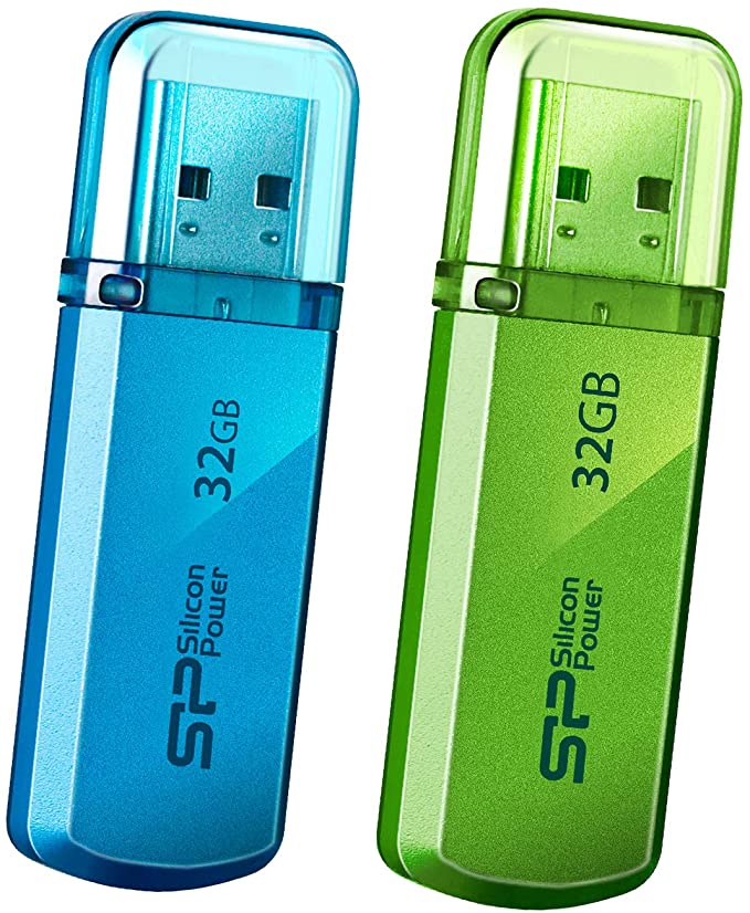 Silicon Power 32GB USB Flash Drives 2 Pack 32GB Thumb Drives Blue Green