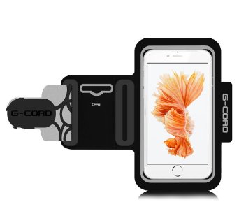 G-Cord® Sport Armband for iPhone 6 Plus iPhone 6s Plus, Samsung Galaxy S7 Edge and More (Black)